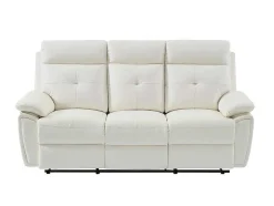 Vente-unique Bankstel 3+2-3- + 2-Zits-Relaxbank Van Wit Leer Vineta