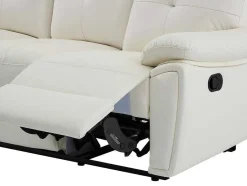 Vente-unique Bankstel 3+2-3- + 2-Zits-Relaxbank Van Wit Leer Vineta