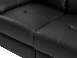 Vente-unique Bankstel 3+2-3- + 2-Zits-Relaxbank Van Zwart Leer Vineta