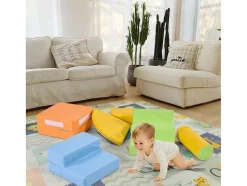 Vente-unique Spel Voor Binnen-6 Gigantische Bouwstenen Voor Hardlopen En Klimmen, Grote Bouwstenen Voor Kinderen. Trappen En Glijbaan Voor Kinderen - Speelgoed Om Te Klimmen, Glijden En Kruipen. Voor Kleuters En Baby'S, Zachte, Kleurrijke Bouwstenen.