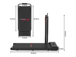 Vente-unique Fitness-2 In 1 Elektrische Vouwpartij Met Lcd -Scherm Versterkt Frame Voor Thuiskantoor
