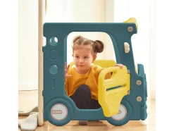 ModernLuxe Spel Voor Buiten-3 In 1 Glijbaan - Met Trap, Basketbalring - Autovorm - Groen