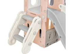 ModernLuxe Spel Voor Buiten-5 In 1 Glijbaan - Met Trap, Schommel, Opbergruimte, Basketbalring - Roze