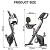 Vente-unique Fitness-3 In 1 Opvouwbare Hometrainer, Magnetische X-Bike Ligfiets Fitness Bike Met 8-Level Verstelbare Weerstand Voor Home Gym Workout