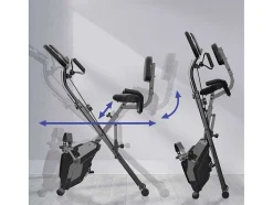 Vente-unique Fitness-3 In 1 Opvouwbare Hometrainer, Magnetische X-Bike Ligfiets Fitness Bike Met 8-Level Verstelbare Weerstand Voor Home Gym Workout