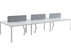 Workēa Kantoormeubilair-6 Persoons Bureau Bank - Wit - L140 Cm - Met Tussenschotten - Downtown