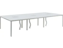 Workēa Kantoormeubilair-6 Persoons Bureau Bank - Wit - L120 Cm - Downtown