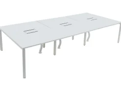 Workēa Kantoormeubilair-6 Persoons Bureau Bank - Wit - L120 Cm - Downtown