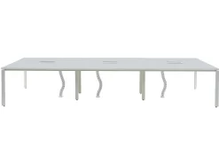 Workēa Kantoormeubilair-6 Persoons Bureau Bank - Wit - L120 Cm - Downtown