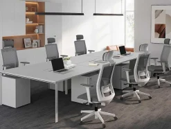 Workēa Kantoormeubilair-6 Persoons Bureau Bank - Wit - L120 Cm - Downtown