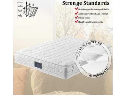 Vente-unique Latex Matras-140 X 200 Cm Matras Met 7-Zone Pocketveren En Hr-Foam, 25 Cm Dik - Merax