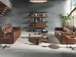 Angel Cerda 2En 3-Zitsbank-2 Zits Leren Relaxbank 6165