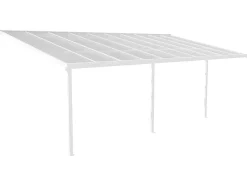 EXPERTLAND Prieel, Pergola, Gazebo En Kiosk-Aanleunende Carport In Aluminium 18,8 M - Wit - Alvaro