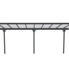 EXPERTLAND Prieel, Pergola, Gazebo En Kiosk-Aanleunende Pergola In Aluminium 18,8M Antraciet Alvaro - L618Xd305Xh240/285 Cm