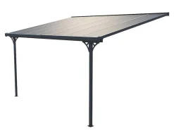 EXPERTLAND Prieel, Pergola, Gazebo En Kiosk-Aanleunende Pergola In Aluminium 13,2M Antraciet Alvaro - L436Xd305Xh240/285 Cm