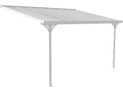EXPERTLAND Prieel, Pergola, Gazebo En Kiosk-Aanleunende Pergola In Aluminium 13,2 M - Wit - Alvaro