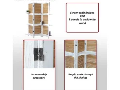 Vente-unique Kamerscherm-Aberdeen Scherm Met Planken, Bruin/Bruin