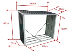 EXPERTLAND Tuinhuis-Afdak Voor Hout Van Gegalvaniseerd Staal 2,23 M3, L182 X D83 X H148 Cm - Derwood