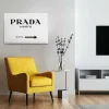 EPIKASA Decoratieve Wandplaat-Afdrukken Op Canvas Prada Marfa, Wit, Zwart, 45X3X70 Cm,
