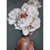 EPIKASA Decoratieve Wandplaat-Afdrukken Op Canvas Vrouw En Bloemen 02, Roze, Wit, Blauw, 50X3X70 Cm,