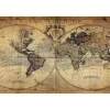 EPIKASA Decoratieve Wandplaat-Afdrukken Op Canvas Wereldkaart 1, Veelkleurig, 120X4X60 Cm,