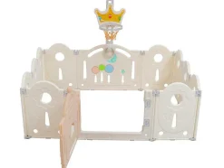 ModernLuxe Babymeubel-Afneembare En Opvouwbare Babybox 12+2 Met Speelbord, Basketbalring En Schommel Poederroze