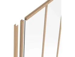 Vente-unique Glazen Binnenraam-Afsluitlat Voor Glazen Binnenraam In Aluminium Met Poedercoating - H105 Cm - Lichte Houtlook - Bayview