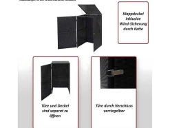 Vente-unique Tuinhuis-Afvalzak Mcw-E25 120L, Zwart