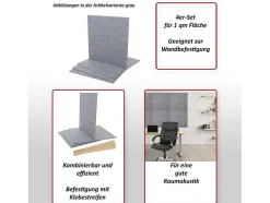 Vente-unique Wandpaneel-Akoestisch Wandpaneel Mcw-L52 (Set Van 4), Grijs