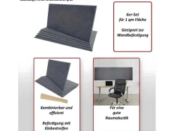Vente-unique Wandpaneel-Akoestisch Wandpaneel Mcw-L52 (Set Van 6), Blauw