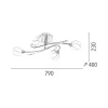 EPIKASA Hanglamp-Alanis Hanglamp, Messing, Wit, 79X40X23 Cm,