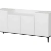 EPIKASA Buffetkast-Annalisa Multifunctioneel Kabinet, Wit, Zwart, 160X42X75 Cm,