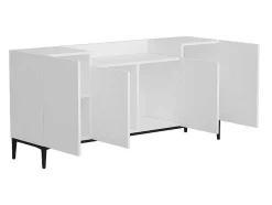 EPIKASA Buffetkast-Annalisa Multifunctioneel Kabinet, Wit, Zwart, 160X42X75 Cm,