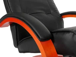 Vente-unique Fauteuil Kunstleer-Aprilia Relaxfauteuil Met Kruk, Zwart