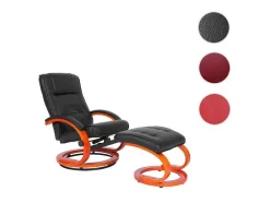 Vente-unique Fauteuil Kunstleer-Aprilia Relaxfauteuil Met Kruk, Zwart