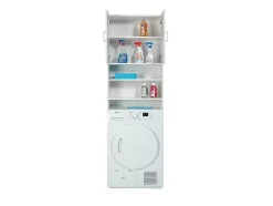 Vente-unique Badkamerkast-Arconati Badkamerkast Voor Wasmachine 2 Deuren, 2 Open Vakken Wit.