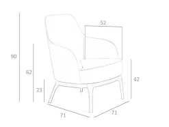 Angel Cerda Fauteuil Kunstleer-Armstoel Met Kunstleer Bekleed 5043