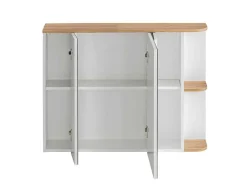 Vente-unique Muurkast Badkamer-Badkamerkast Met Spiegels - Licht Naturel En Wit - 94 Cm - Anida