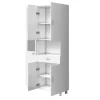 Vente-unique Badkamerkast-Badkamerkast Met Staande Spiegel - 180 Cm - Wit - Minela