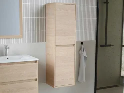 Vente-unique Badkamerkast-Badkamerkolom - Eikenfineer - L30 X B35 X H120 Cm - Enosea