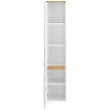 Vente-unique Badkamerkast-Badkamerkolom Met 5 Planken - Licht Naturel En Wit - Anida