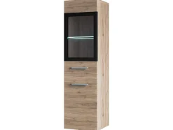 Vente-unique Badkamerkast-Badkamerkolom Met Led'S - Licht Naturel - L30 X B30 X H109 Cm - Laurine