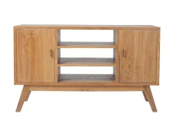 Vente-unique Dubbele Wastafel-Badkamermeubel In Teakhout Met Dubbele Wastafel - 135 Cm - Gianyar