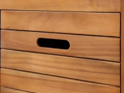 Vente-unique Dubbele Wastafel-Badkamermeubel Van Acaciahout Met Dubbele Wastafel En Spiegels - 130 Cm - Pulukan