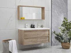 OZAIA Accessoires & Spiegels-Badkamerspiegel Met Rand, Licht Naturel - L120 X H55 Cm - Quadra