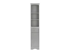 ModernLuxe Badkamerkast-Badkamerzuil - H 170 Cm - Met 1 Lade En Verstelbare Planken - Grijs