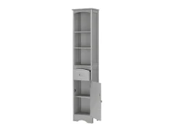 ModernLuxe Badkamerkast-Badkamerzuil - H 170 Cm - Met 1 Lade En Verstelbare Planken - Grijs