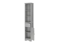 ModernLuxe Badkamerkast-Badkamerzuil - H 170 Cm - Met 1 Lade En Verstelbare Planken - Grijs