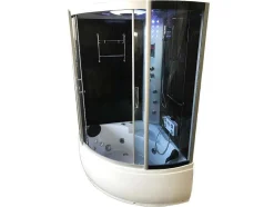 ELITESHOPPING Massagebad-Baignoire-Douche Hydromassagehoek Chromotherapie 130 X 130 Cm - Aster