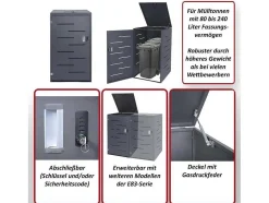 Vente-unique Tuinhuis-1-Bak/2-Bak Bekleding Mcw-E83, Roestvrij Staal 35Kg